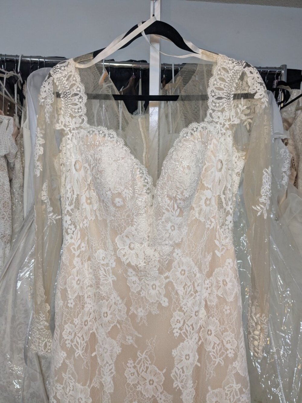 NWOT Allure Bridal Wedding Dress – Size 14 – Champagne/Gold/Nude/Ivory – Sample - Picture 7 of 10
